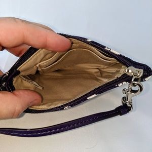 Coach Bags - COACH purple zebra canvas leather zip wristlet Coach Bags - COACH purple zebra canvas leather zip wristlet